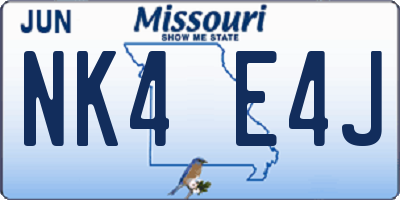 MO license plate NK4E4J