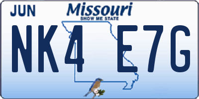MO license plate NK4E7G
