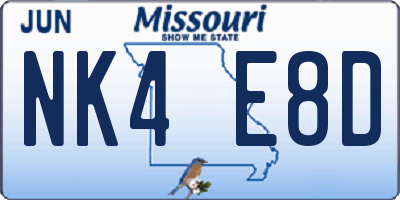 MO license plate NK4E8D