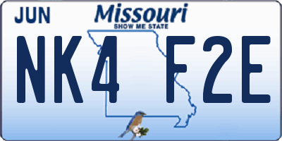 MO license plate NK4F2E