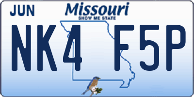 MO license plate NK4F5P