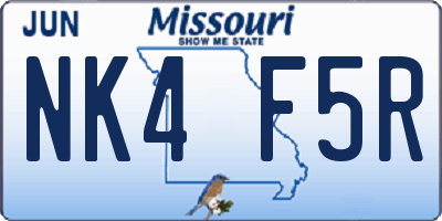 MO license plate NK4F5R