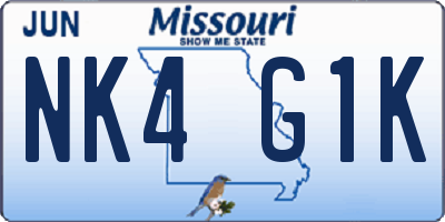 MO license plate NK4G1K