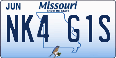 MO license plate NK4G1S