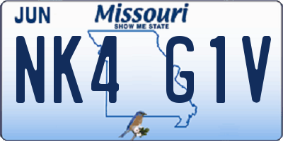 MO license plate NK4G1V