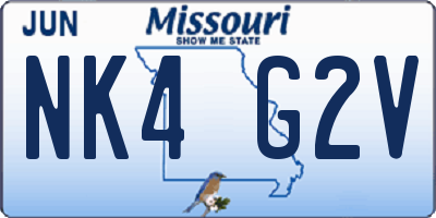 MO license plate NK4G2V
