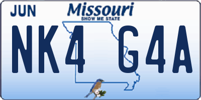 MO license plate NK4G4A