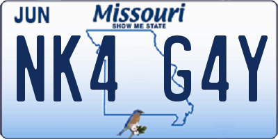 MO license plate NK4G4Y