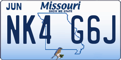 MO license plate NK4G6J