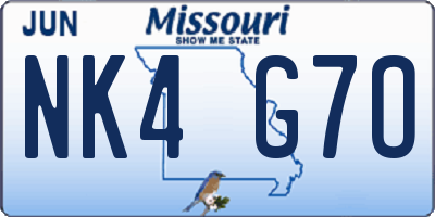 MO license plate NK4G7O