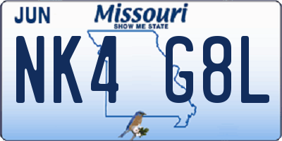 MO license plate NK4G8L