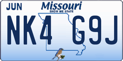 MO license plate NK4G9J
