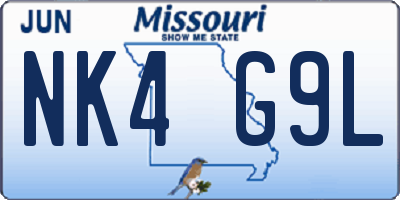 MO license plate NK4G9L