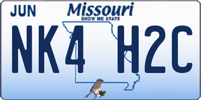MO license plate NK4H2C