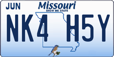 MO license plate NK4H5Y