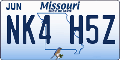 MO license plate NK4H5Z