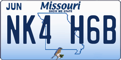 MO license plate NK4H6B