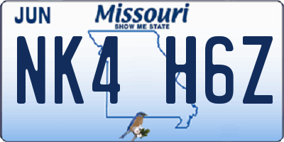 MO license plate NK4H6Z