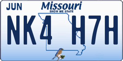MO license plate NK4H7H