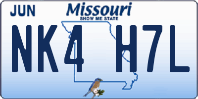 MO license plate NK4H7L