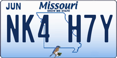 MO license plate NK4H7Y