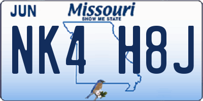 MO license plate NK4H8J
