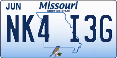 MO license plate NK4I3G
