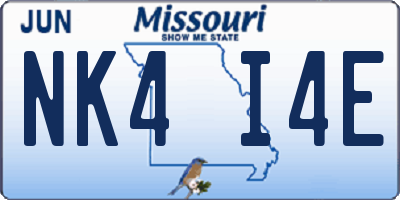 MO license plate NK4I4E