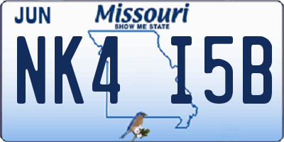 MO license plate NK4I5B