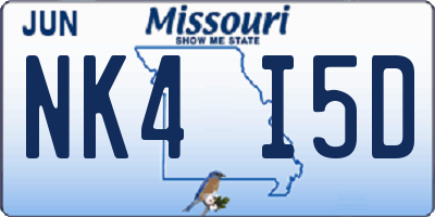 MO license plate NK4I5D