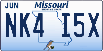 MO license plate NK4I5X