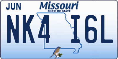 MO license plate NK4I6L