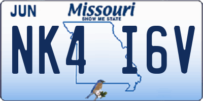 MO license plate NK4I6V