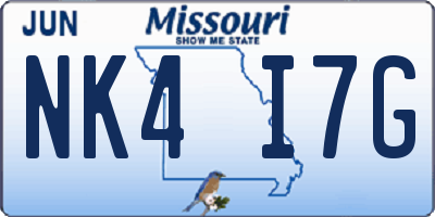 MO license plate NK4I7G
