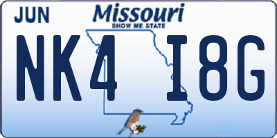 MO license plate NK4I8G