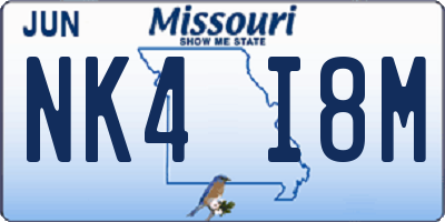 MO license plate NK4I8M