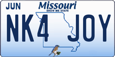 MO license plate NK4J0Y