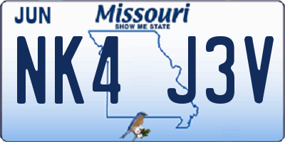 MO license plate NK4J3V