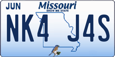 MO license plate NK4J4S