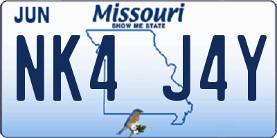 MO license plate NK4J4Y