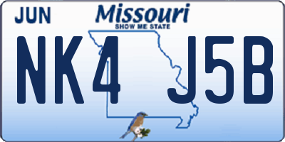 MO license plate NK4J5B