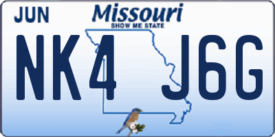 MO license plate NK4J6G