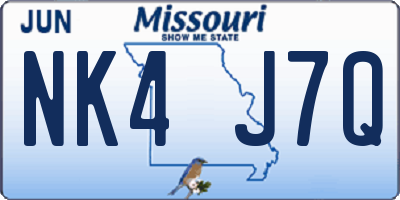 MO license plate NK4J7Q
