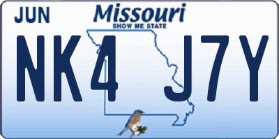 MO license plate NK4J7Y