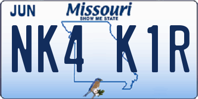 MO license plate NK4K1R