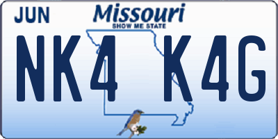 MO license plate NK4K4G
