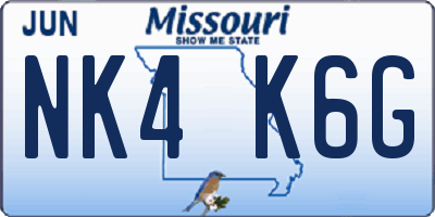 MO license plate NK4K6G