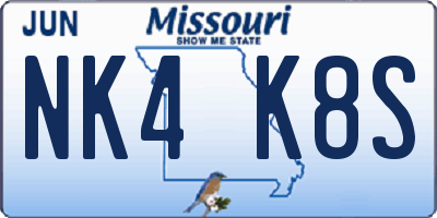 MO license plate NK4K8S