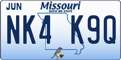 MO license plate NK4K9Q