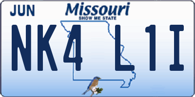 MO license plate NK4L1I